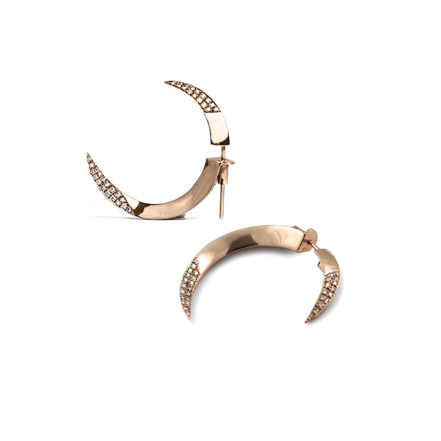 Pink gold and diamond hooks UNCINI | OR F/R BIG OROAU9R CT 0,85